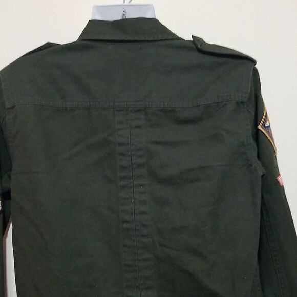 Willow & Clay Green Army Patch Jacket Sz Xs - Picture 6 of 7